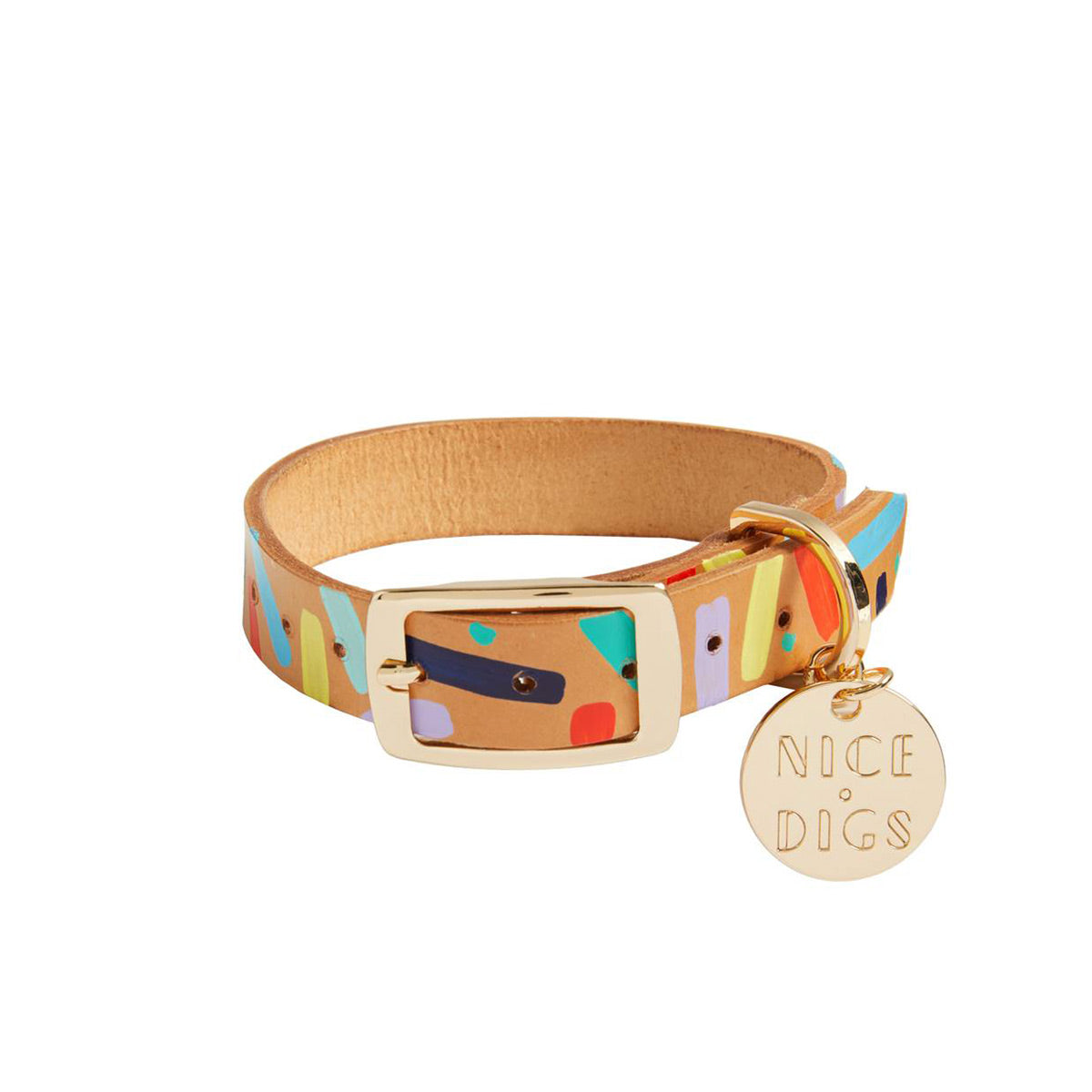 Confetti Leather Dog Collar