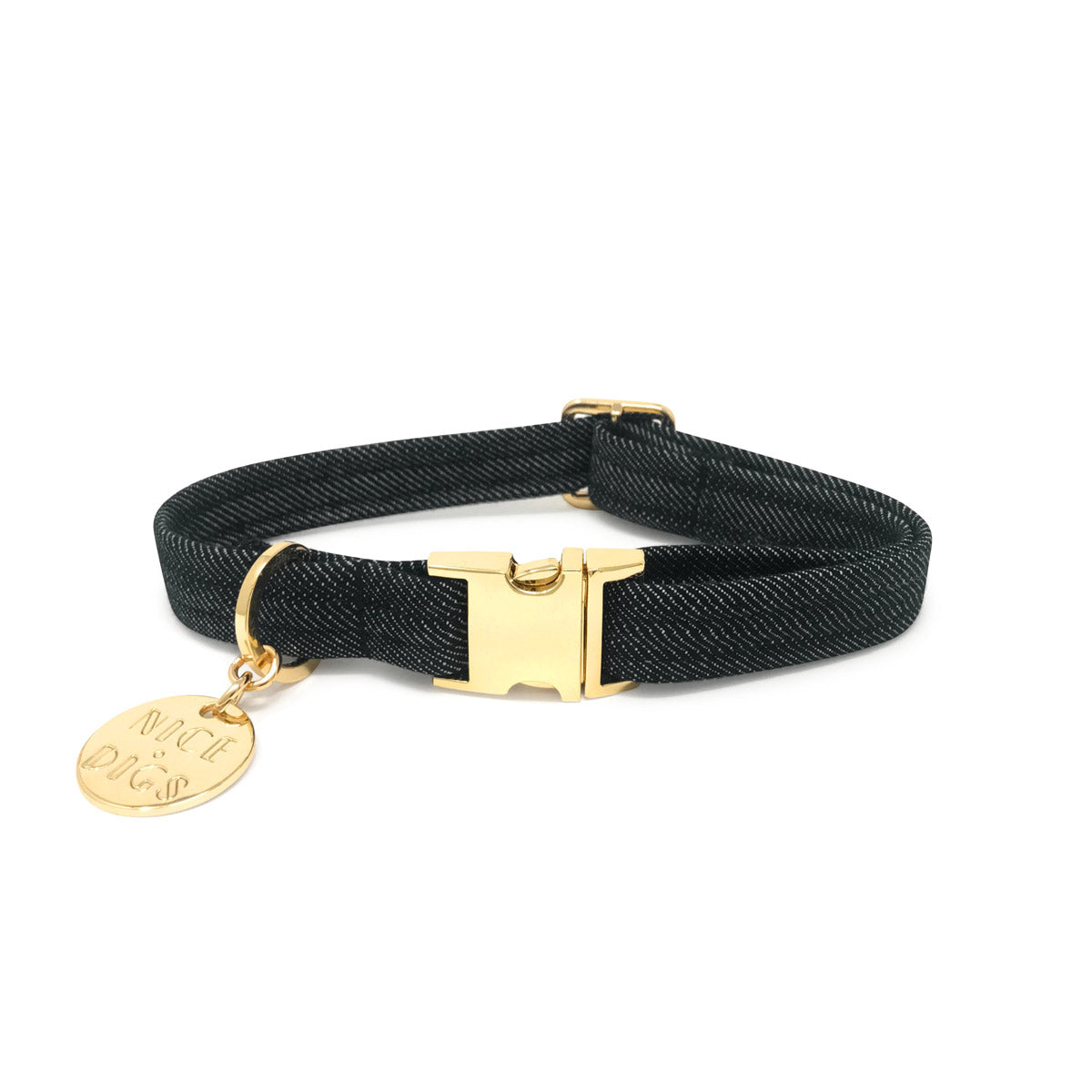 Black Denim Dog Collar