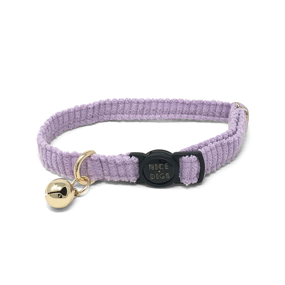 Cord Cat Collar - Lilac