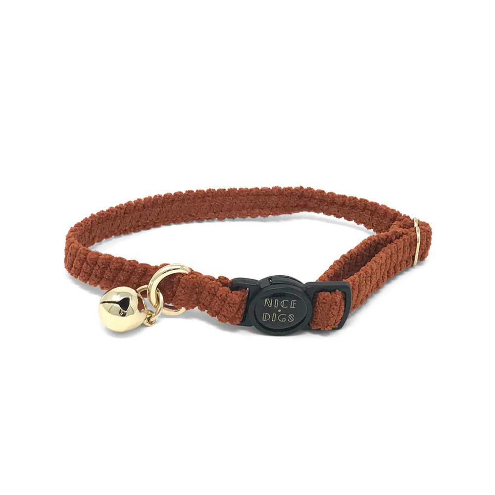 Cord Cat Collar - Rust