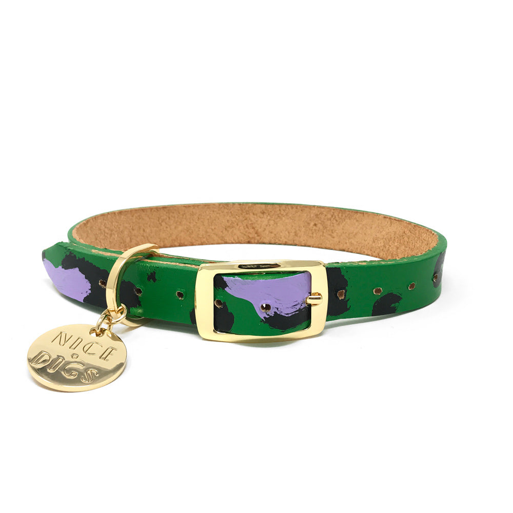 Animal Leather Dog Collar - Green – NICE DIGS
