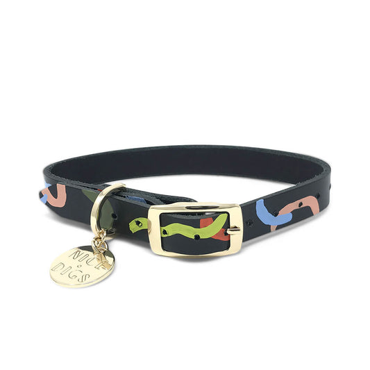 Midnight Mirage Leather Dog Collar