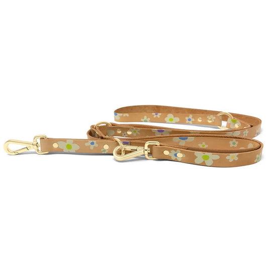 Posie Adjustable Leather Dog Leash - Spring