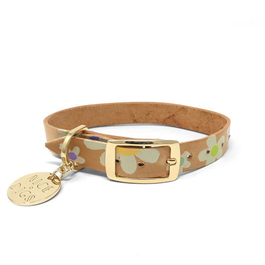 Posie Leather Dog Collar - Spring