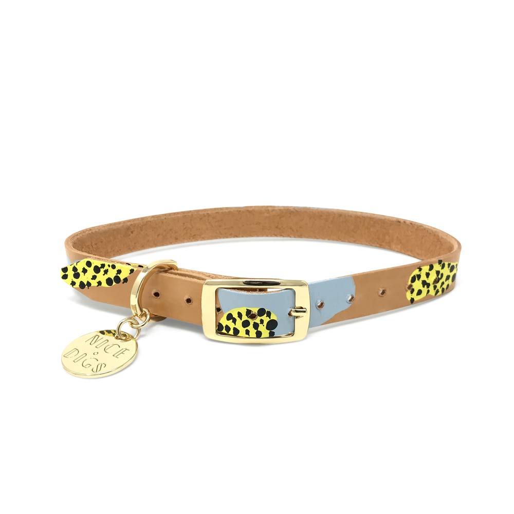 Tumble Weed Leather Dog Collar - XS SIZE LEFT